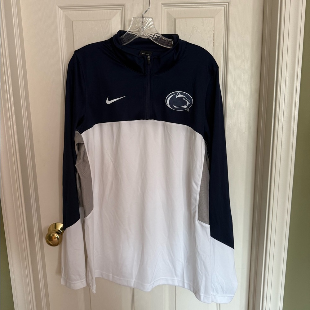 Nike Penn State Navy and White Long Sleeve Dri Fit